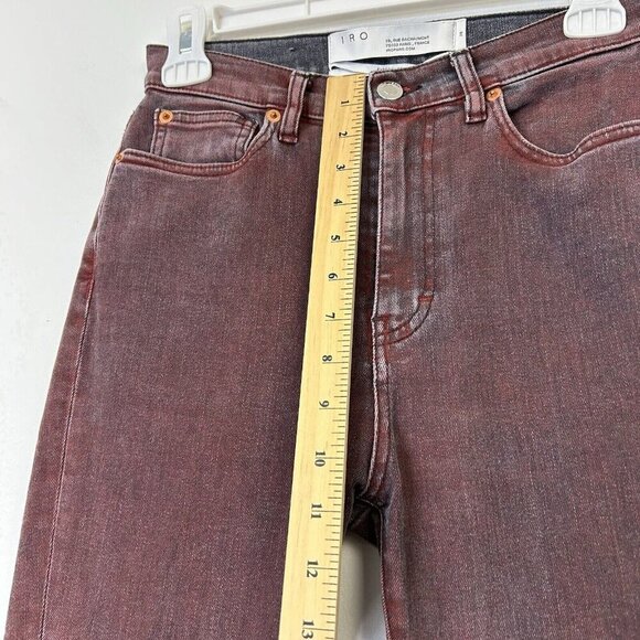 IRO Experience High Rise Skinny Jeans Womens Size 26 Rust Plum - Picture 7 of 10